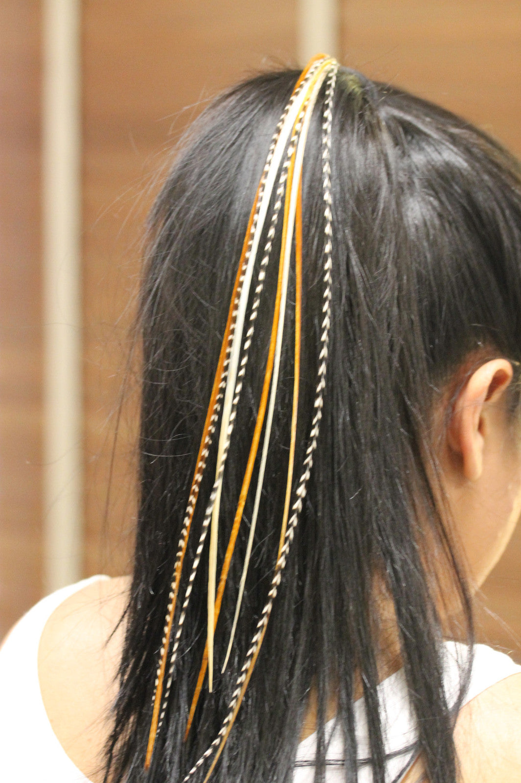 20 Real Feather Hair Extensions - Natural Long 8-12 Inch, Professional Styling Kit