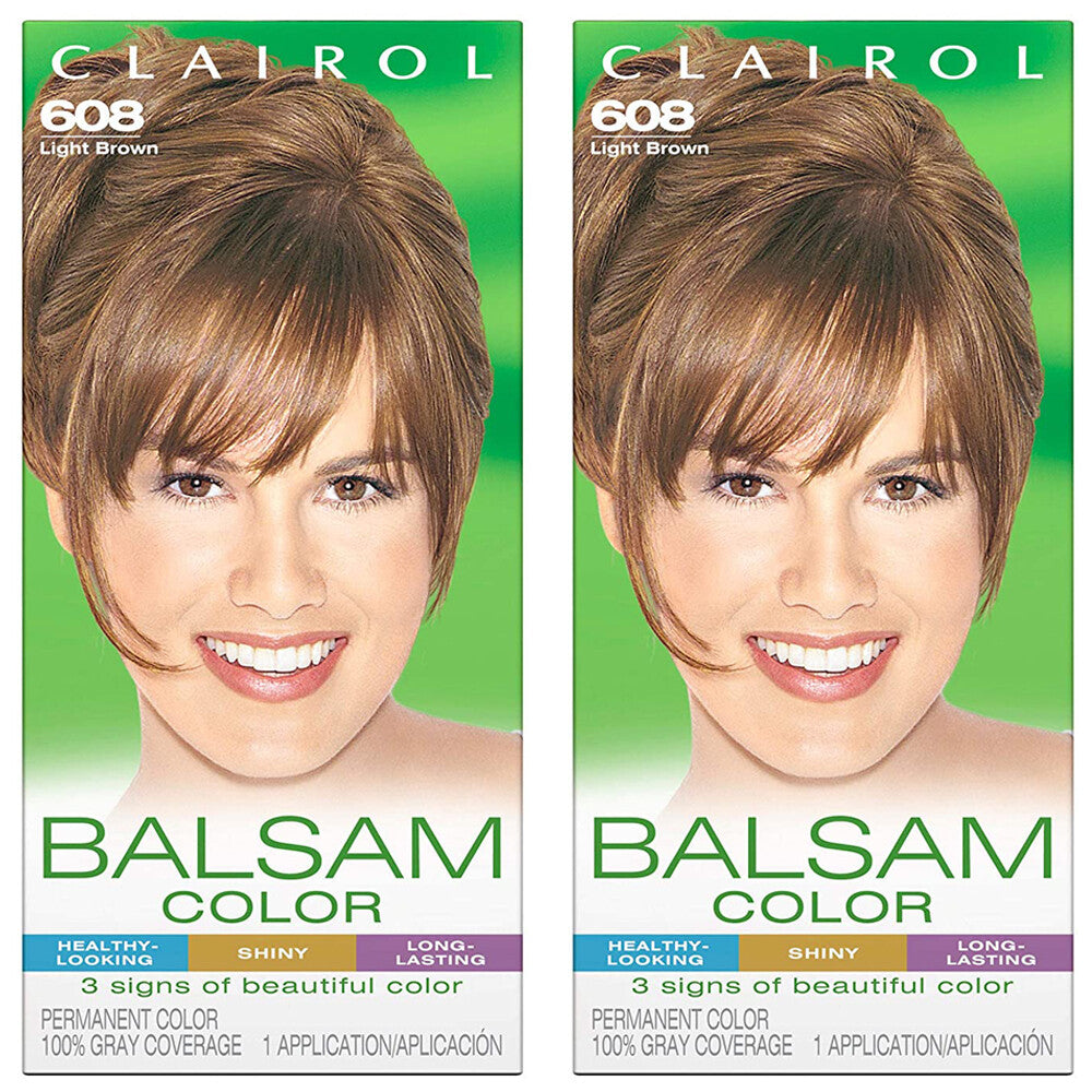 Permanent Hair Color Light Brown 608 – Pack of 2, Long-Lasting & Shiny
