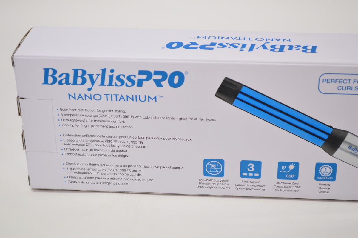 Babyliss Pro Nano Titanium 1-Inch Compact Curling Wand for Hair Styling
