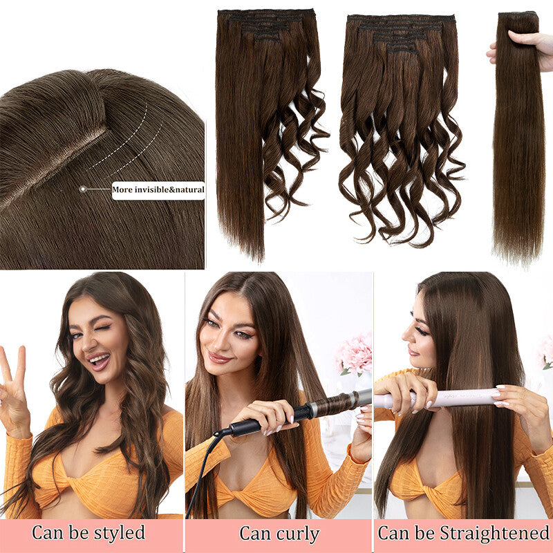 Thick Double Weft Clip-In Hair Extensions 100% Human Remy Full Head 170g