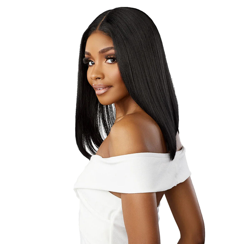 Synthetic Lace Front Wig with Straight Long Bob - Salt & Pepper, Multiple Colors
