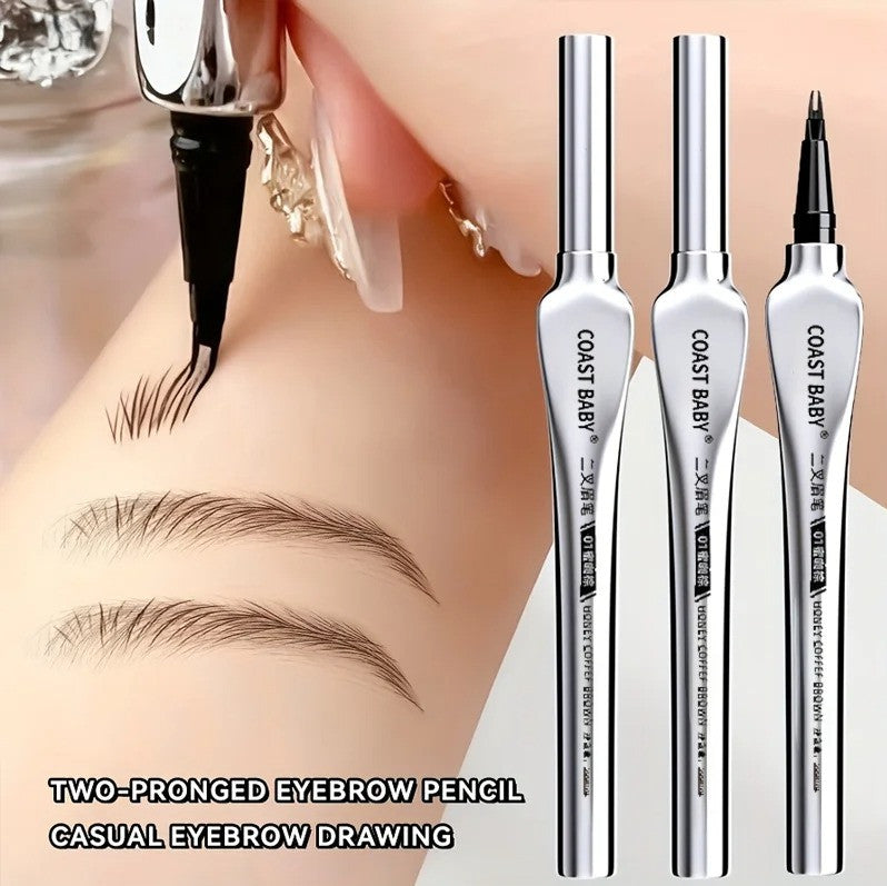 Waterproof Long-Lasting Eyebrow Pen with 2-Fork Tip for Natural Brows