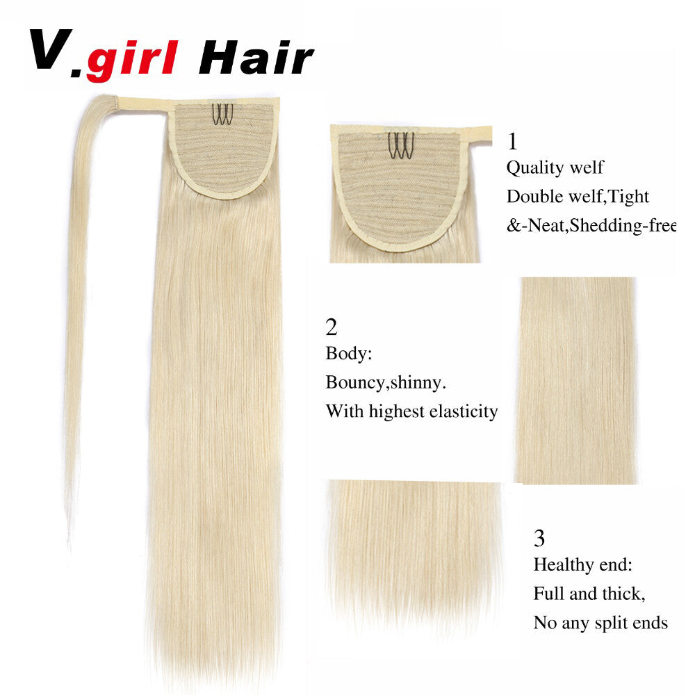 Claw Clip Ponytail Extensions - Real Human Hair, Wavy, Multiple Colors & Lengths