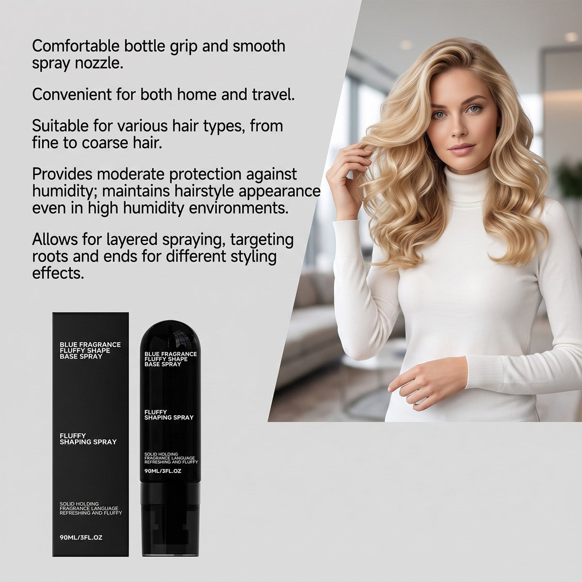 2-Pack Volumizing Hair Spray with Peach Scent - Lightweight, Long-Lasting Hold