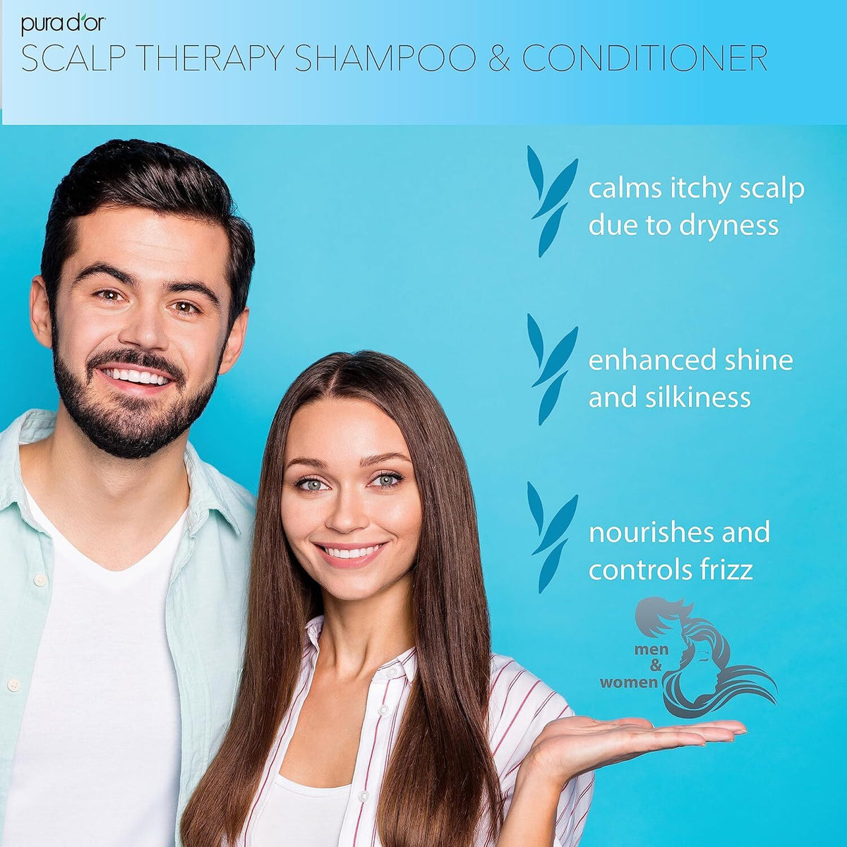 PURA D'OR Scalp & Dandruff Therapy Argan Oil Shampoo & Conditioner Set