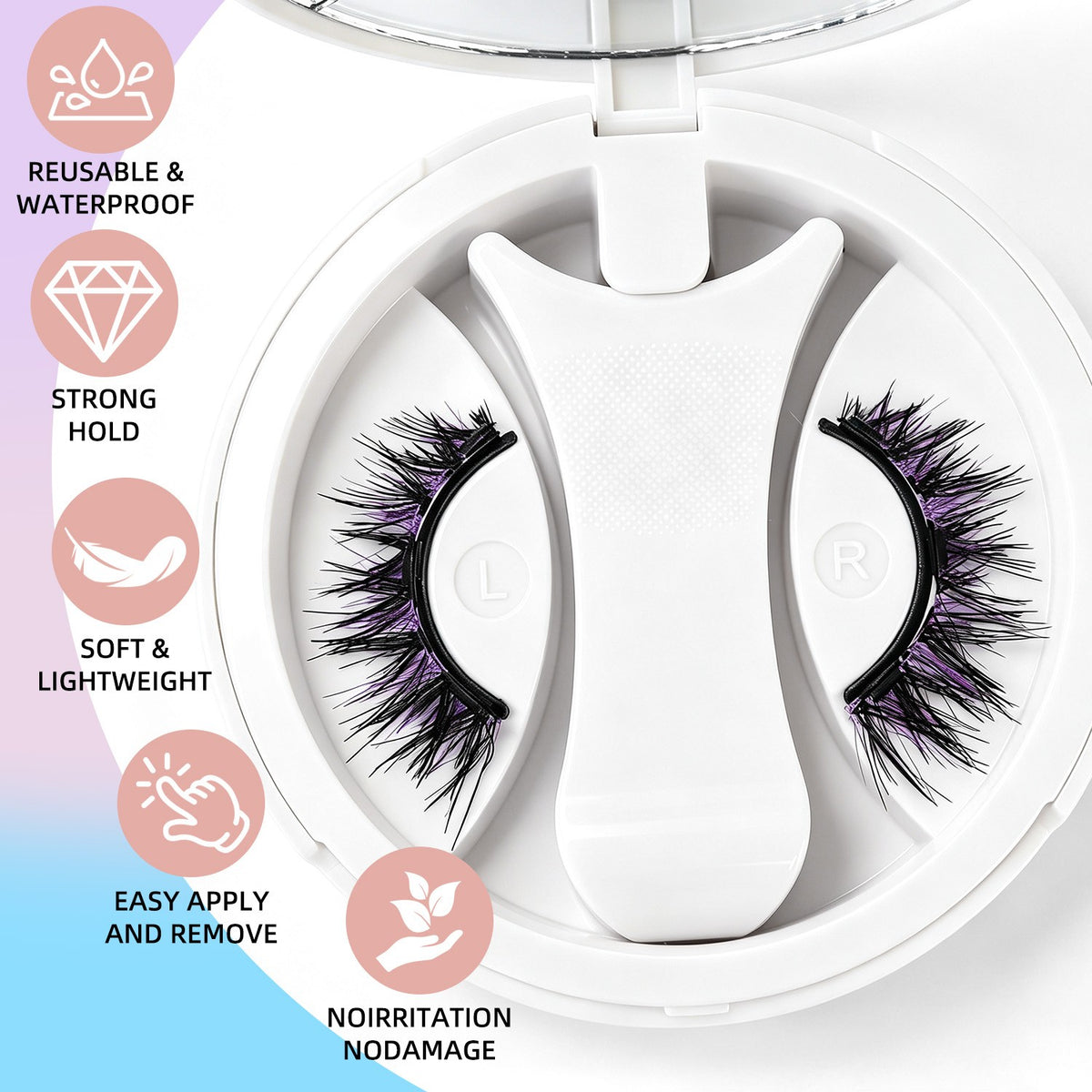 Magnetic False Eyelashes No Glue Reusable Dramatic Eye Makeup for Party Travel