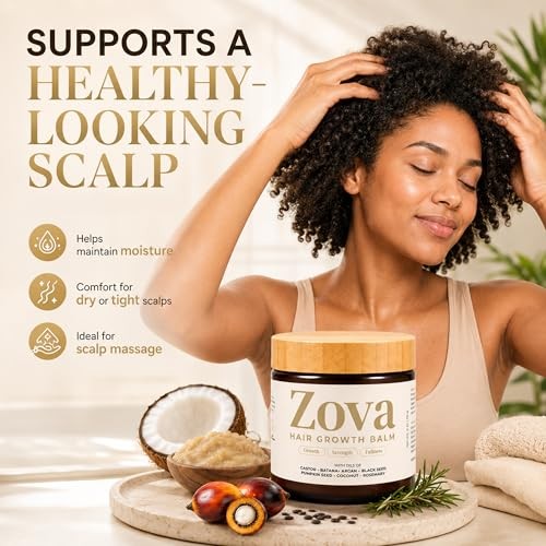 Hair Growth Balm with Castor, Argan, Rosemary Oil for Thicker, Healthier Hair