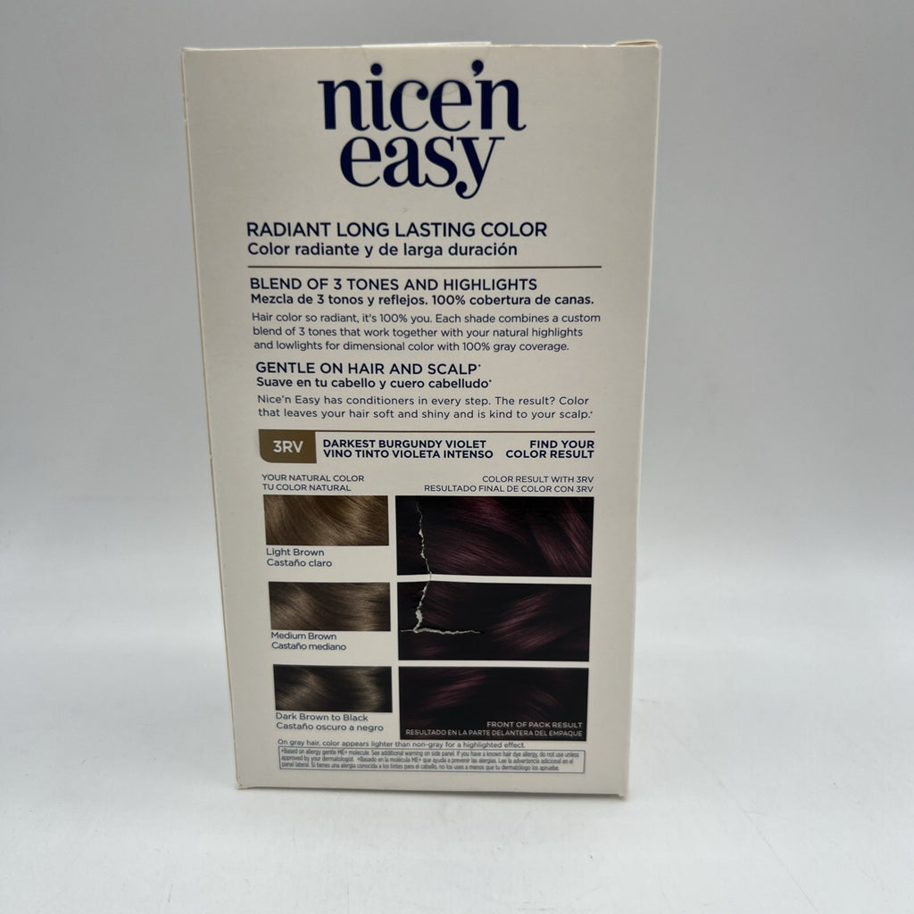 Permanent Hair Dye - Darkest Burgundy Violet 3RV - 3 Pack