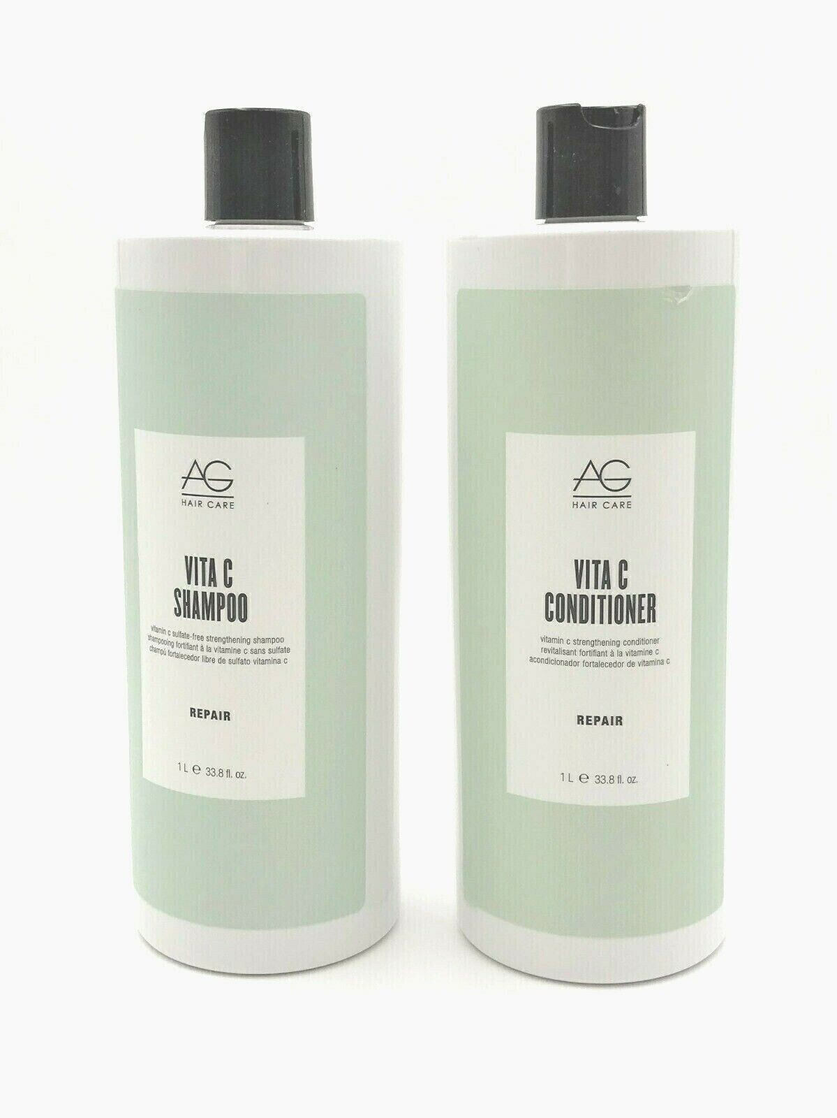 AG Hair Vita C Repair Shampoo & Conditioner Duo 33 oz - Nourishing Vegan Hair Care