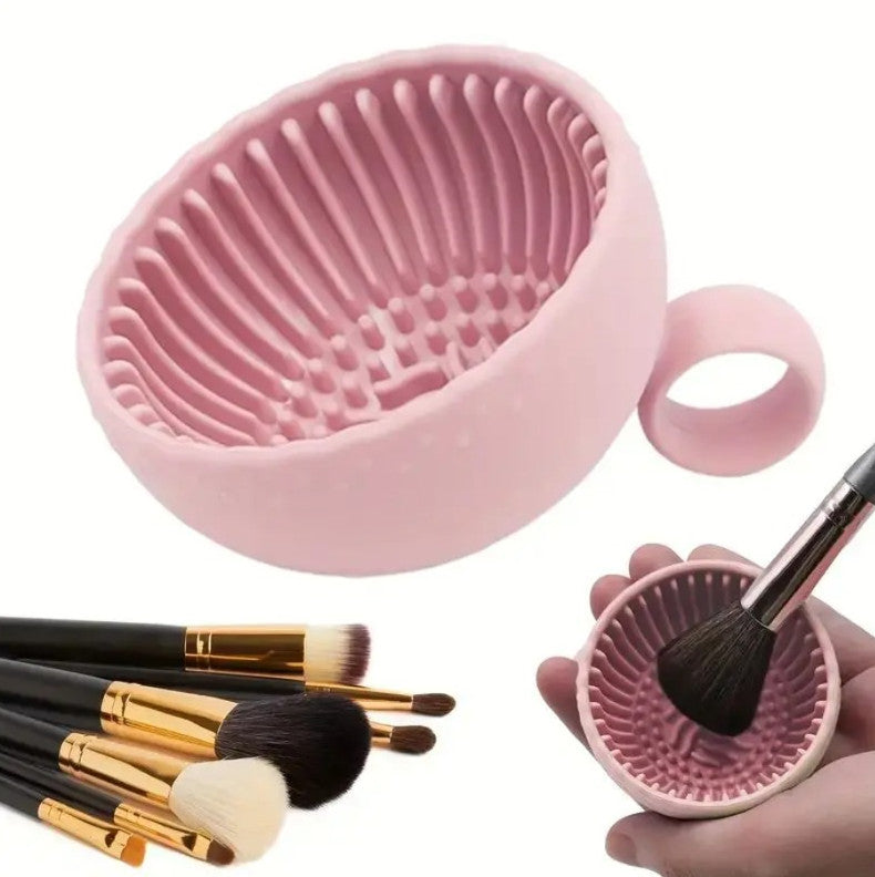 Makeup Brush Cleaner Silicone Scrubber Non-Slip Cleaning Bowl - Effortless Deep Cleaning
