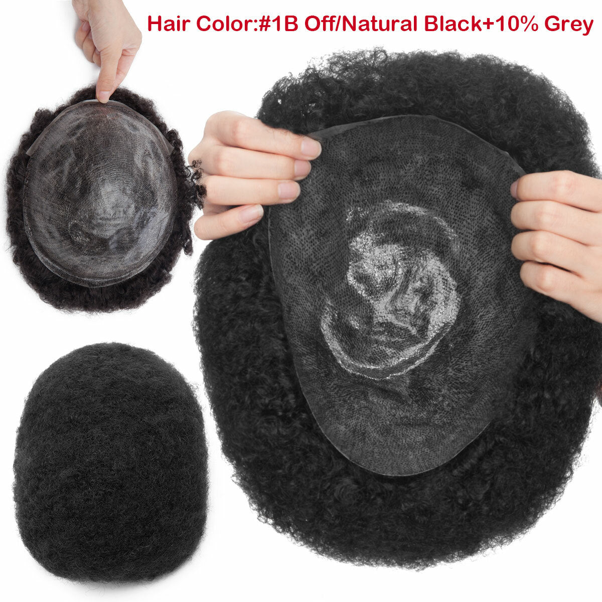 Men's Human Hair Toupee Wig Replacement System - Natural Look & Comfortable Fit