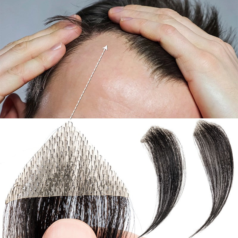 100% Remy Human Hair Mini Hairpieces for Men Temple Hairline Replacement
