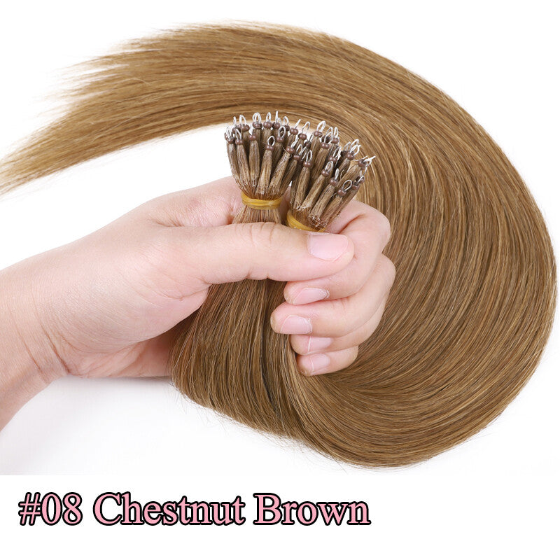 150g Human Hair Extensions Nano Ring Tips Balayage for Voluminous Hair
