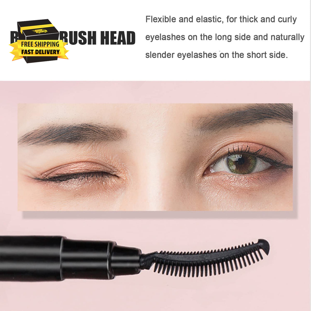 Mini Eyebrow, Eyelash & Lip Makeup Brush Set with Cap - Reusable Portable Tools