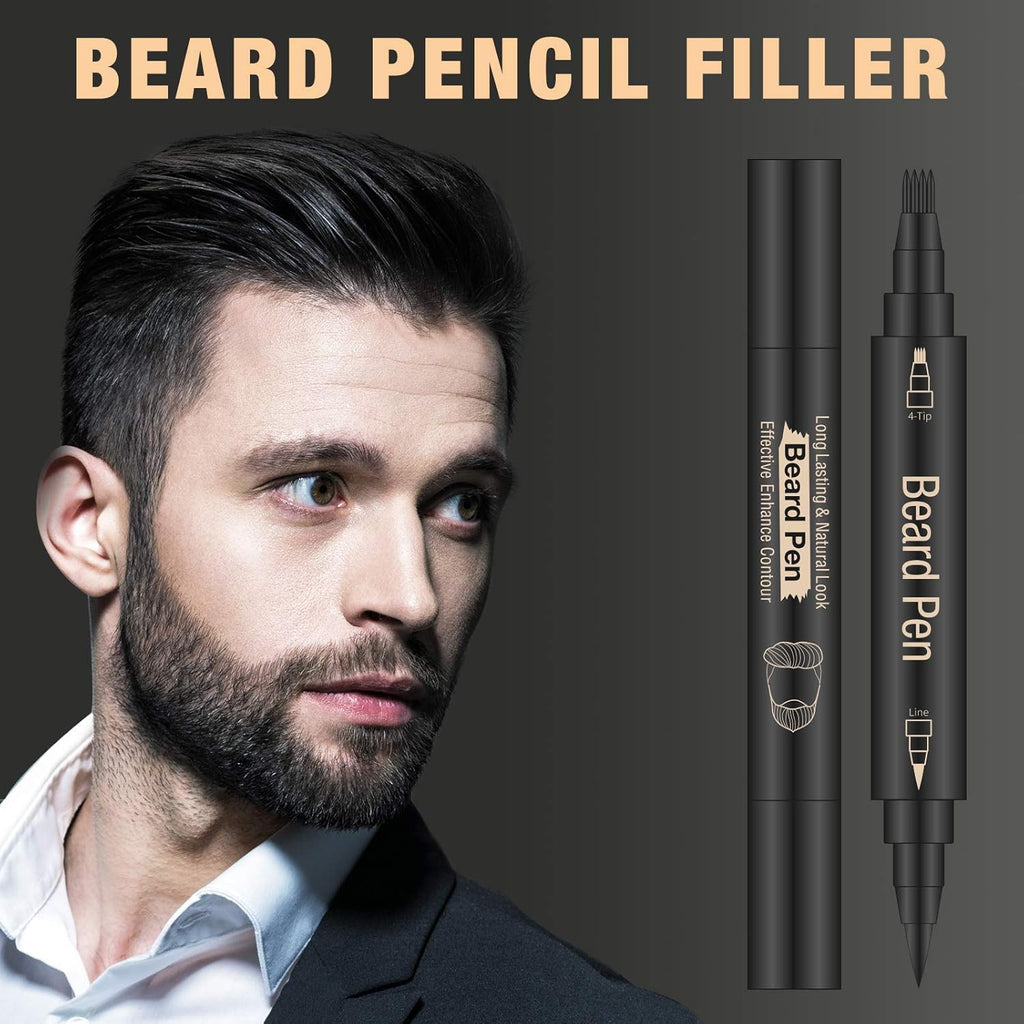 Waterproof Beard Pencil Filler for Men - Natural Look, Long Lasting, Easy to Use