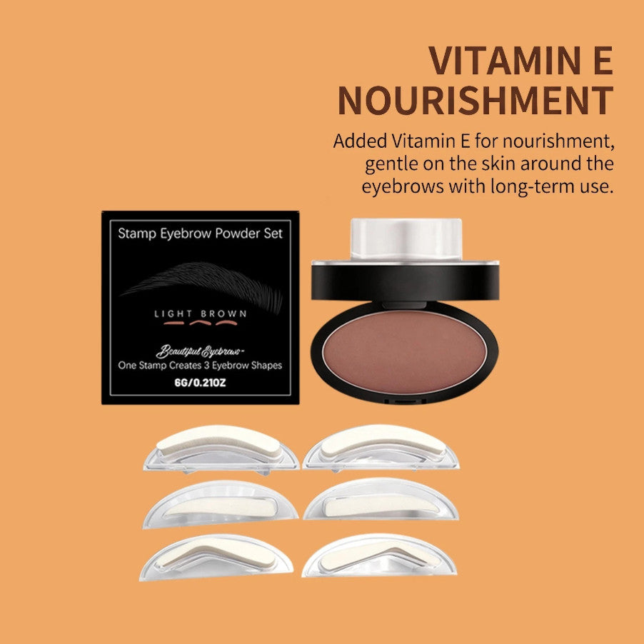 Eyebrow Stamp Kit with 3 Shapes and 3 Shades - Waterproof Brow Makeup