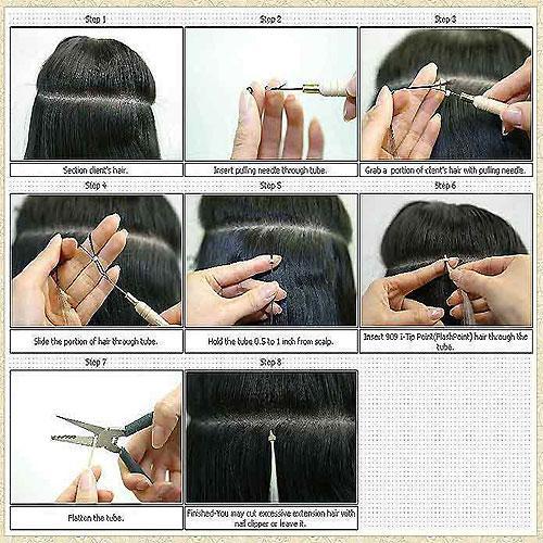 Deep Wave Micro Link Hair Extensions 22 Inch Remy Human Hair - Jet Black #1