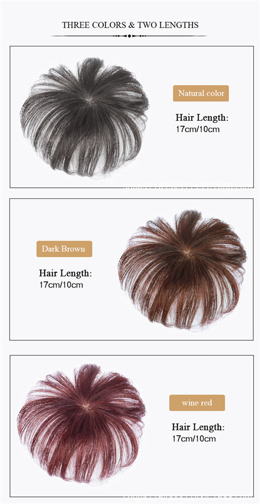 Silk Base Clip-In Human Hair Topper for Thinning Hair - Remy Straight 4-6 Inch