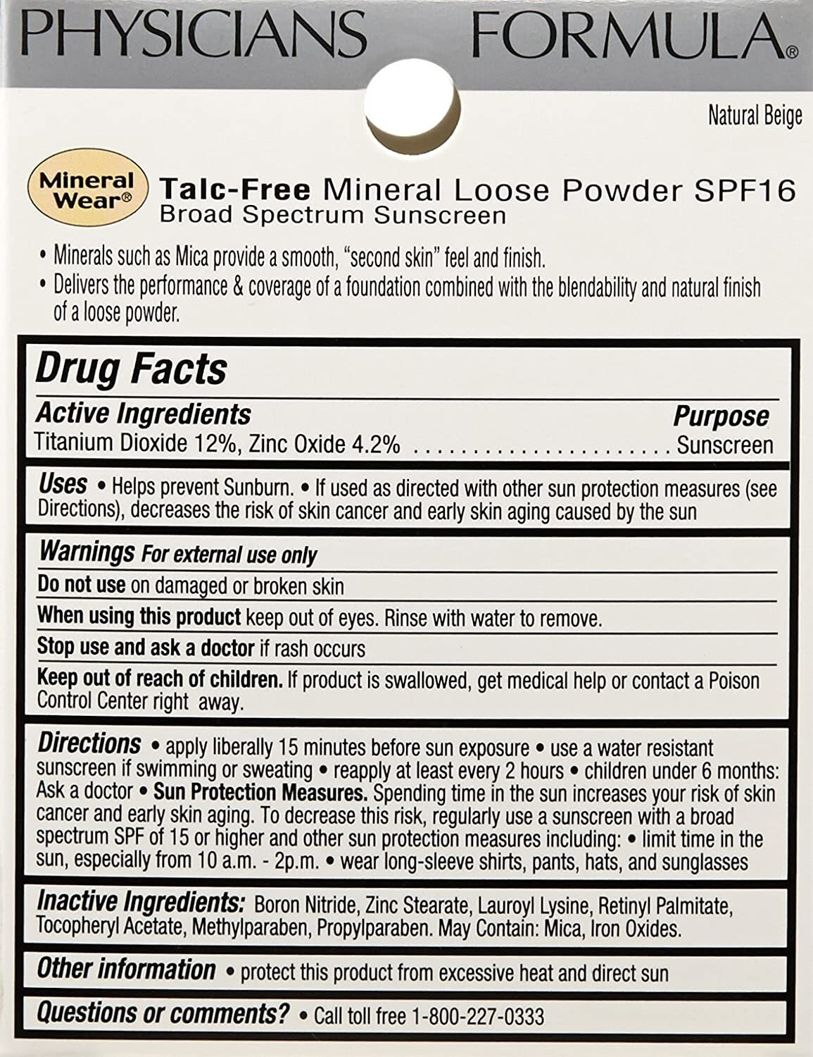 Mineral Wear Talc-Free Loose Powder - Natural Beige, Hypoallergenic Skin Makeup