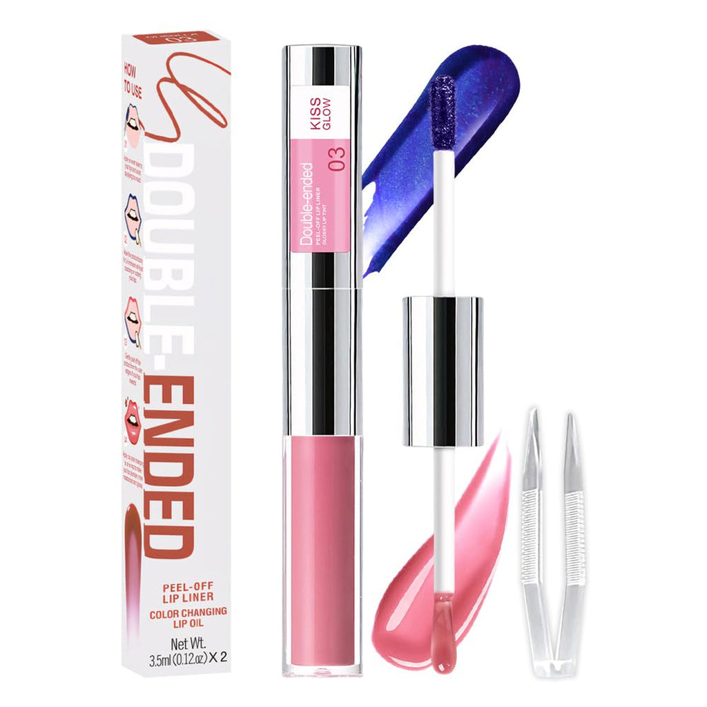 Hydrating Peach Pink Lip Stain & Plumping Lip Oil - Long-Lasting Gloss
