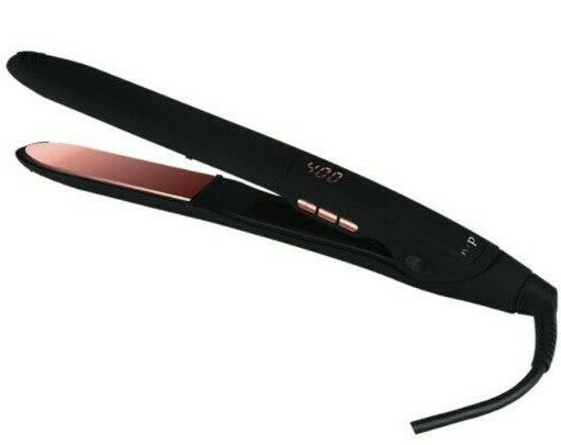 Professional Flat Iron Hair Straightener with Curved Plates & Ceramic Coating