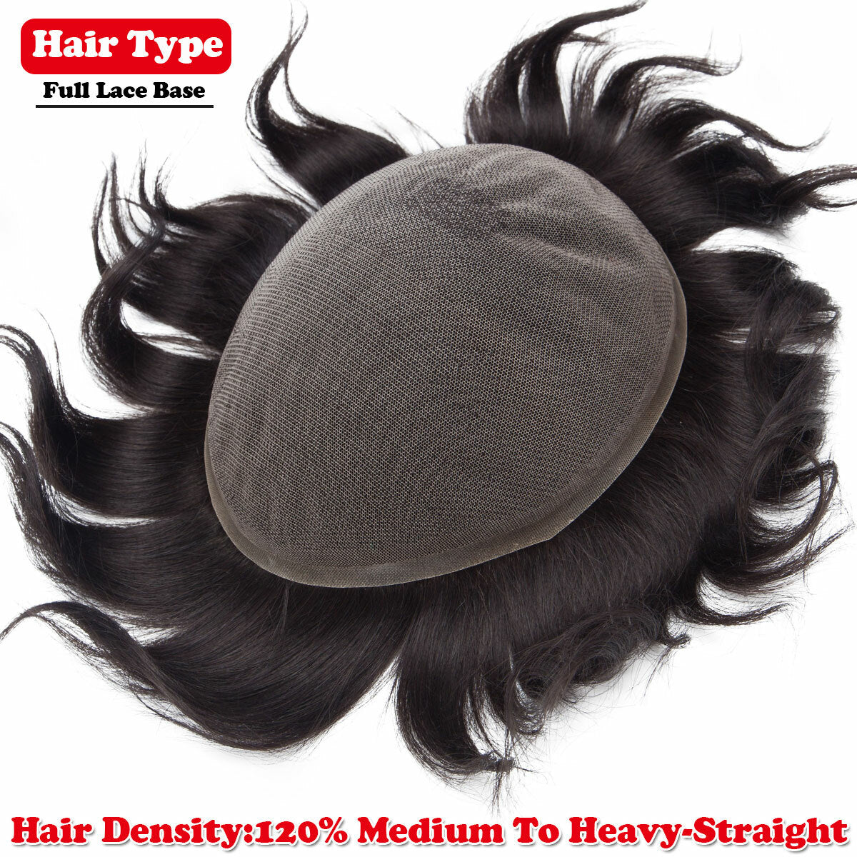Men's Human Hair Toupee Wig Replacement System - Natural Look & Comfortable Fit