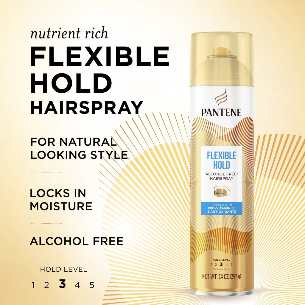 Pantene Flexible Hold Hair Spray Level 3 Alcohol-Free 14oz Set
