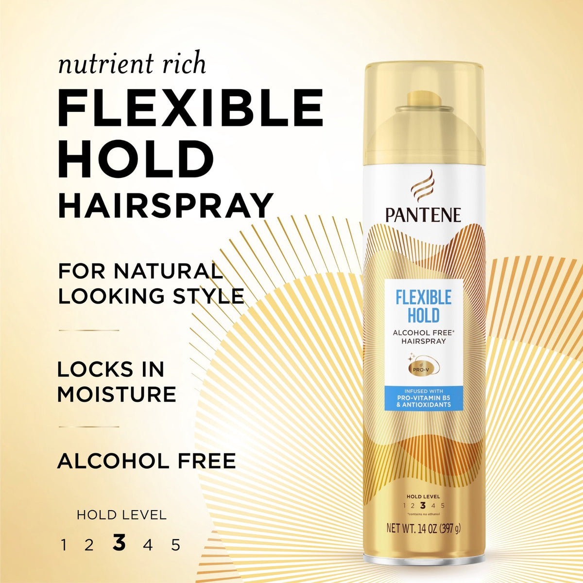 Pantene Flexible Hold Hair Spray Level 3 Alcohol-Free 14oz Set