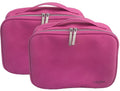 Set of 2 Pink Cosmetic & Toiletry Bags with Zipper Closures