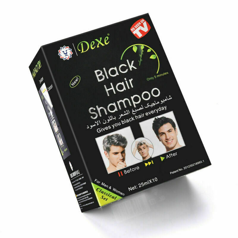 Herbal Black Hair Shampoo Darkening Hair Dye - 10 Pack