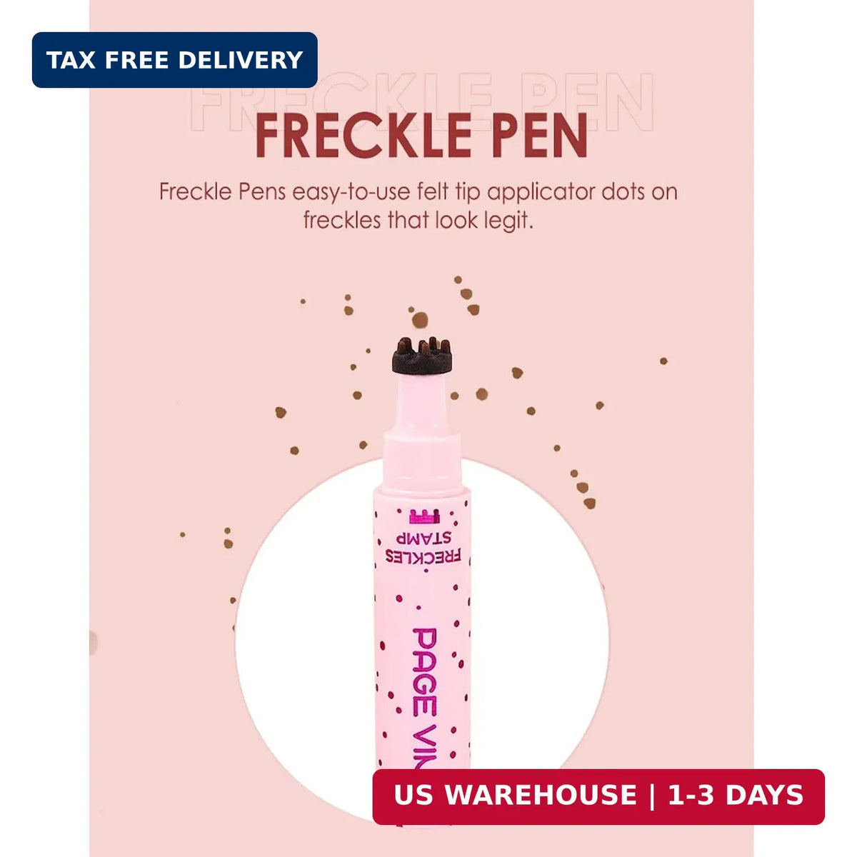 2-in-1 Fake Freckles Pen Stamp & Black Liquid Eyeliner Kit for Natural Makeup