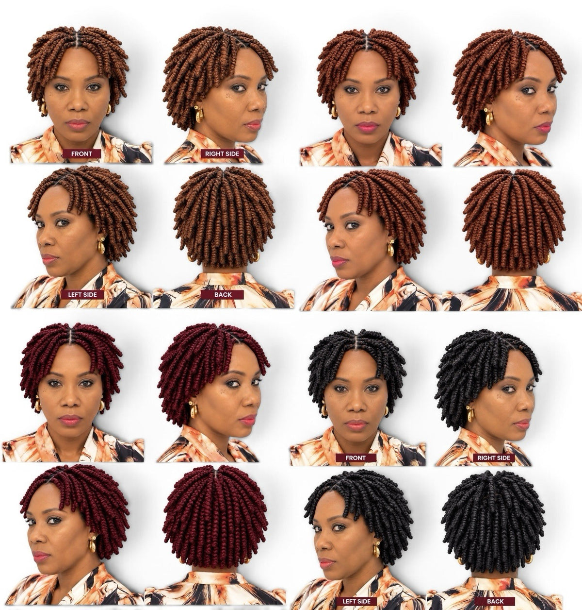 Short Spring Twist Braided Wig for Black Women - Natural Look, Protective Style