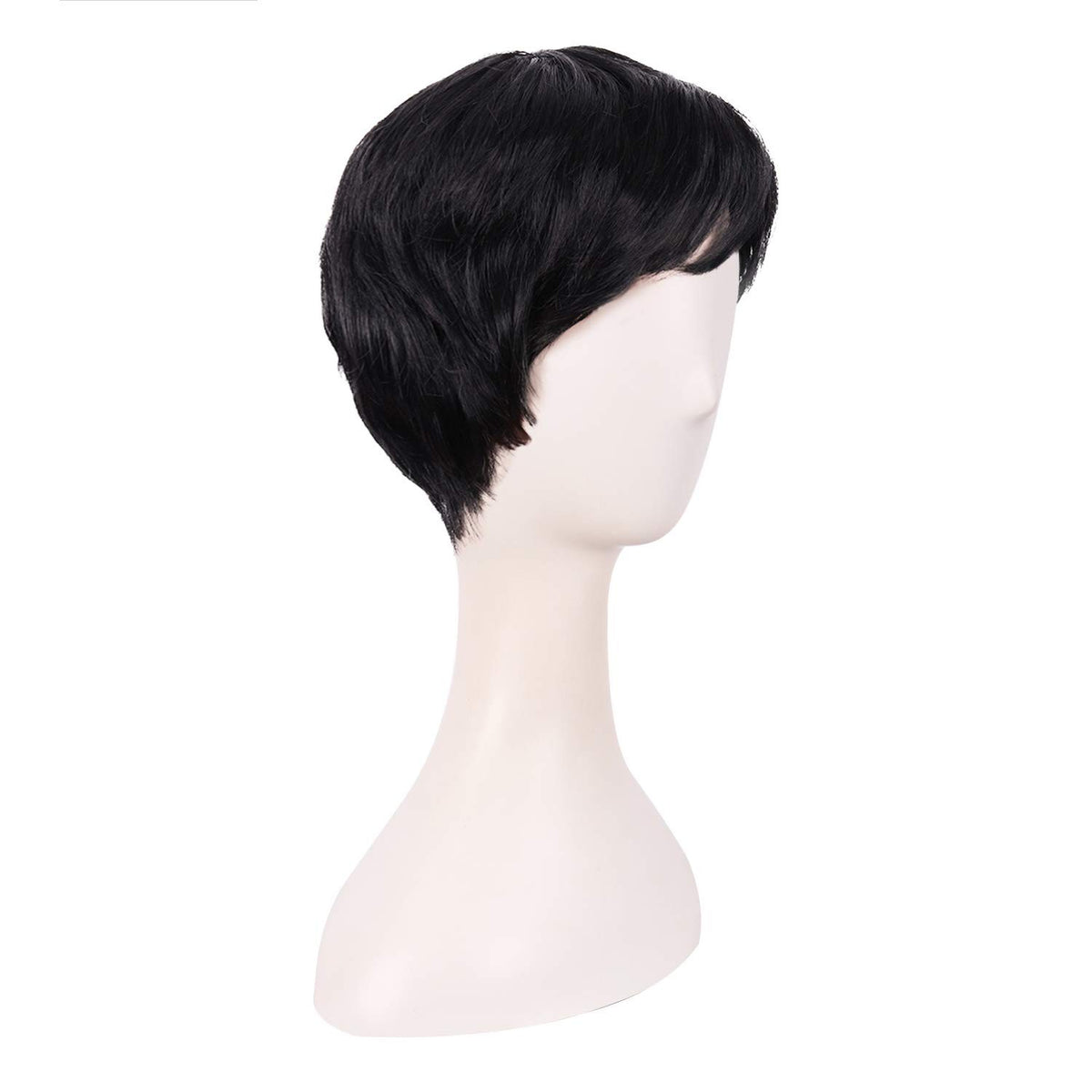 10 Inch Black Curly Wig for Women Short Fashion Hairpiece