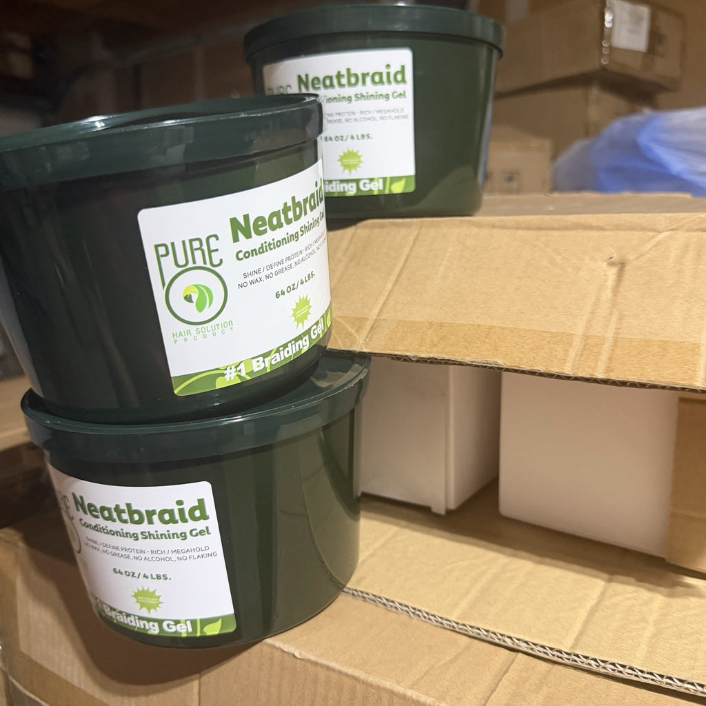 Pure Neatbraid Conditioning Hair Gel 64 oz Mega Hold Shine Alcohol-Free
