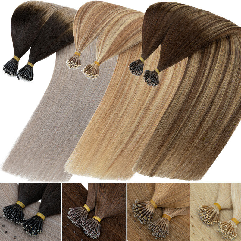 Balayage Nano Ring Hair Extensions - 100% Human Remy Beads Micro Loop