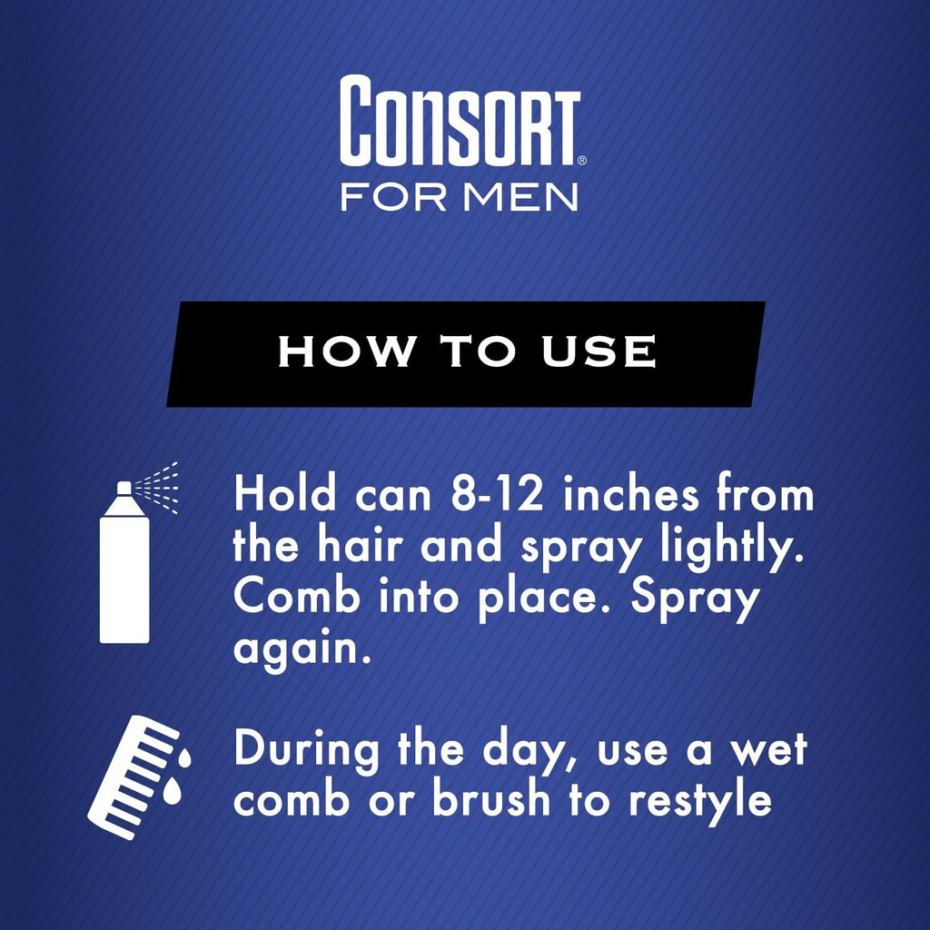 Consort Men's Unscented Extra Hold Hair Spray - 8.3 oz Pack of 3