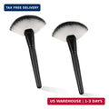 2 Pack Fluffy Fan Makeup Brushes for Face Blush Highlighting Soft Bristle