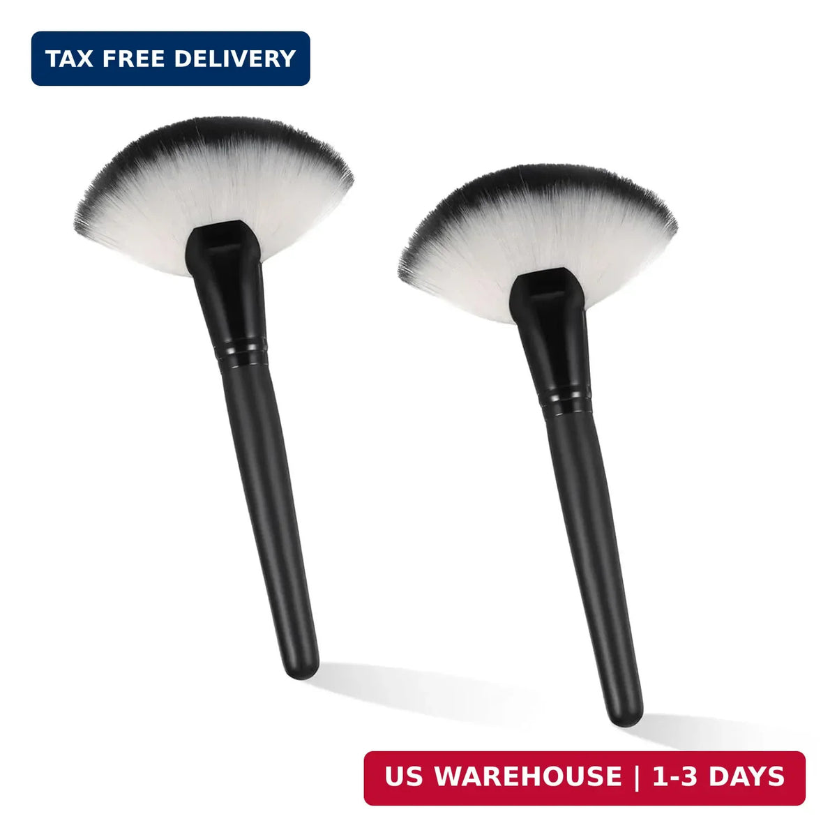 2 Pack Fluffy Fan Makeup Brushes for Face Blush Highlighting Soft Bristle