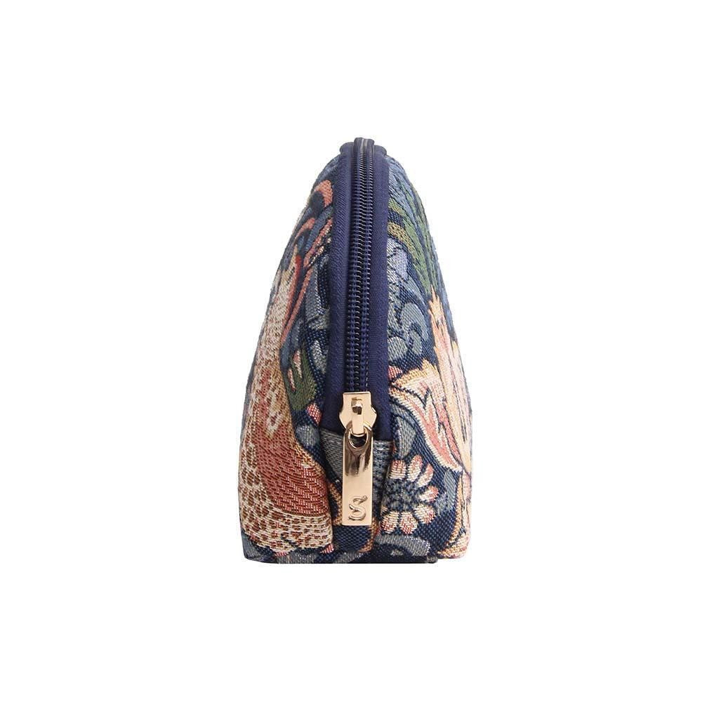 Strawberry Thief Cosmetic Make Up Bag - William Morris Blue
