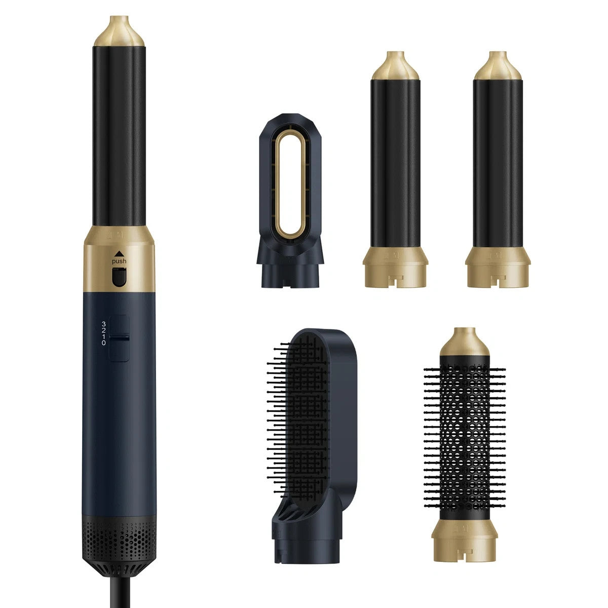 Multi-Function Hair Dryer Styler Brush with 5 Attachments - Salon Styling at Home