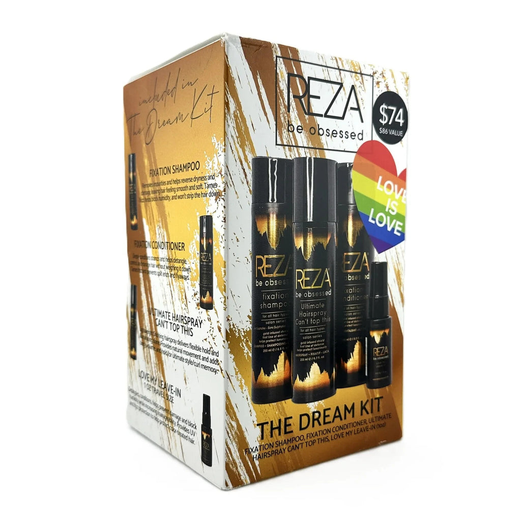 Reza Be Obsessed Fixation Hair Care Set - Shampoo, Conditioner, Hairspray & Leave-In