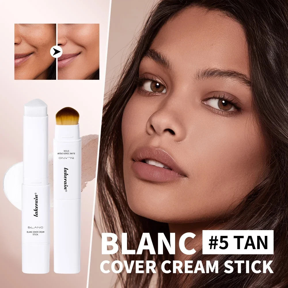 Color-Changing Foundation Stick with Brush, Full Coverage, Hydrating Skin Care