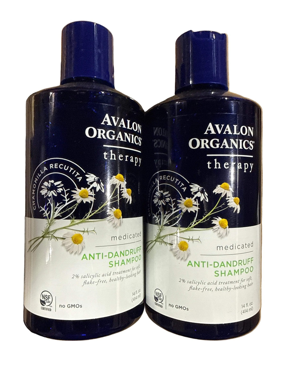 Anti-Dandruff Shampoo with Organic Botanicals - Medicated 14 Oz (2 Pack)