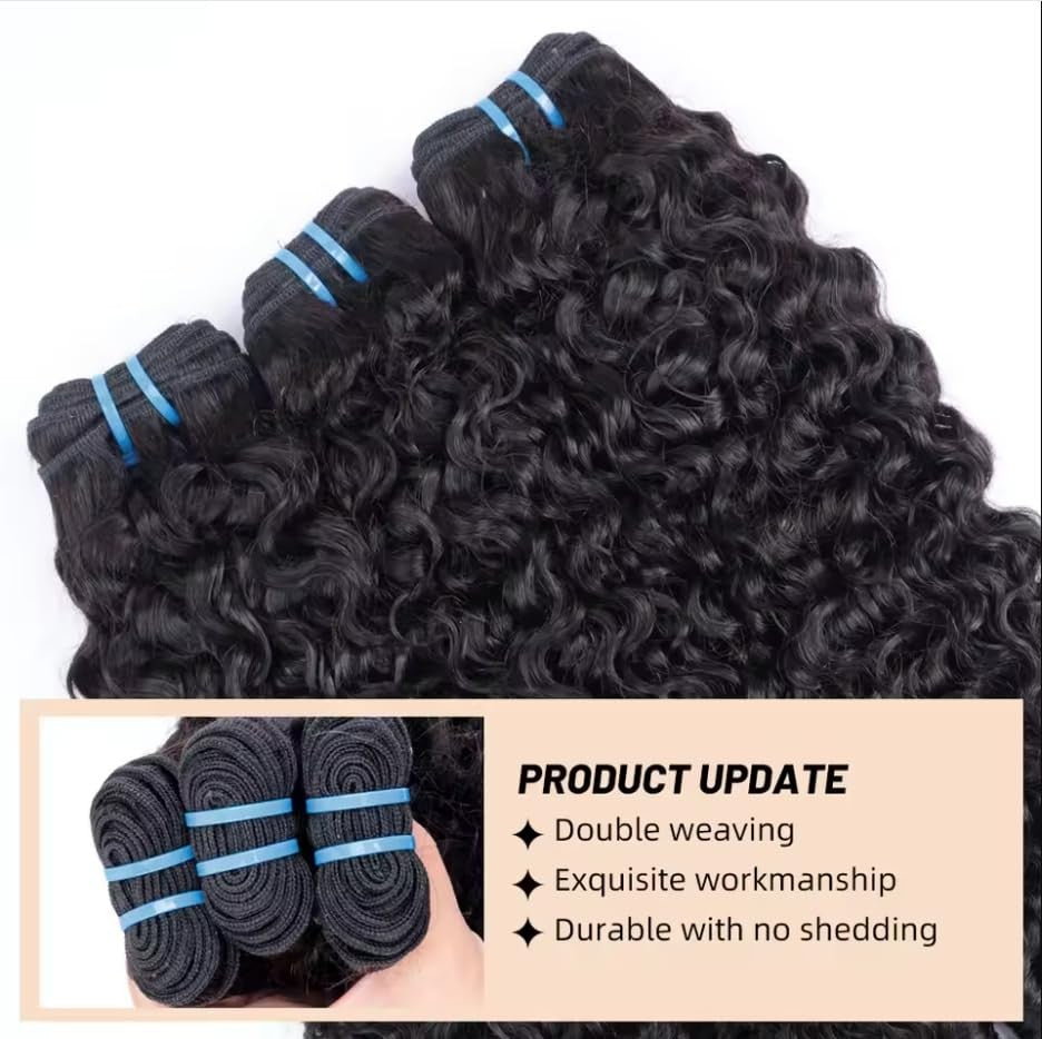 16-Inch Burmese Curly Human Hair Bundle with Double Weft - Virgin, Full Density