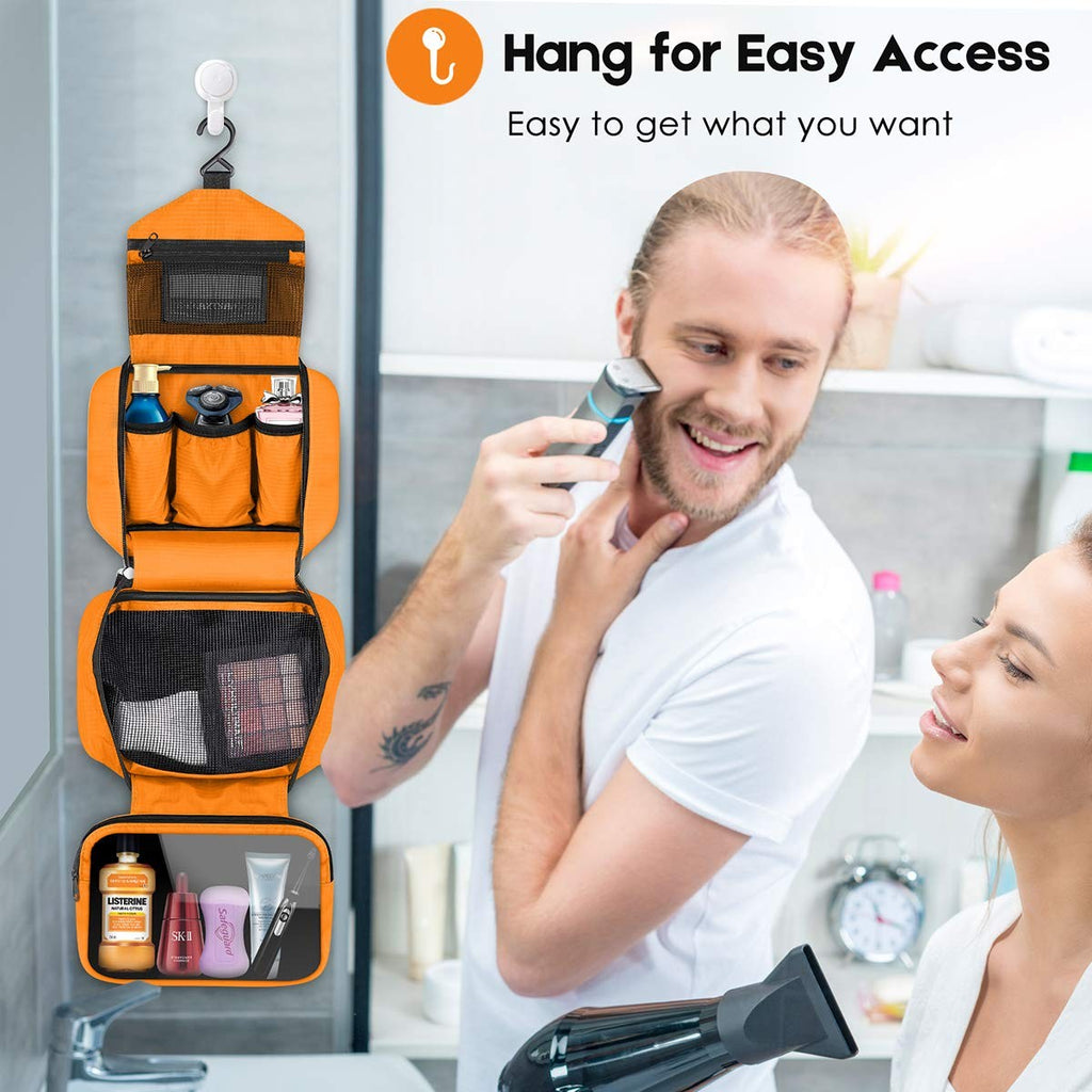 Waterproof Travel Toiletry Bag with Hanging Hook for Men & Women
