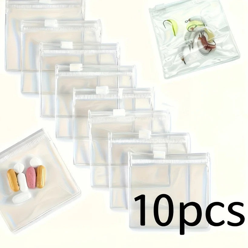 10Pcs Reusable Zippered Pill Organizer Bags Set — Medicine & Pouches
