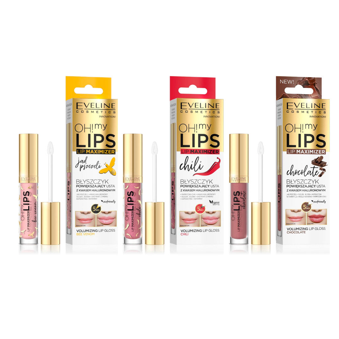 Lip Plumper Gloss with Natural Flavors - Bee Venom, Chili, Chocolate