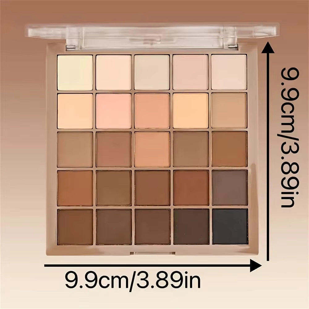 25-Color Neutral Earth Tones Eyeshadow Palette for Natural & Dramatic Looks