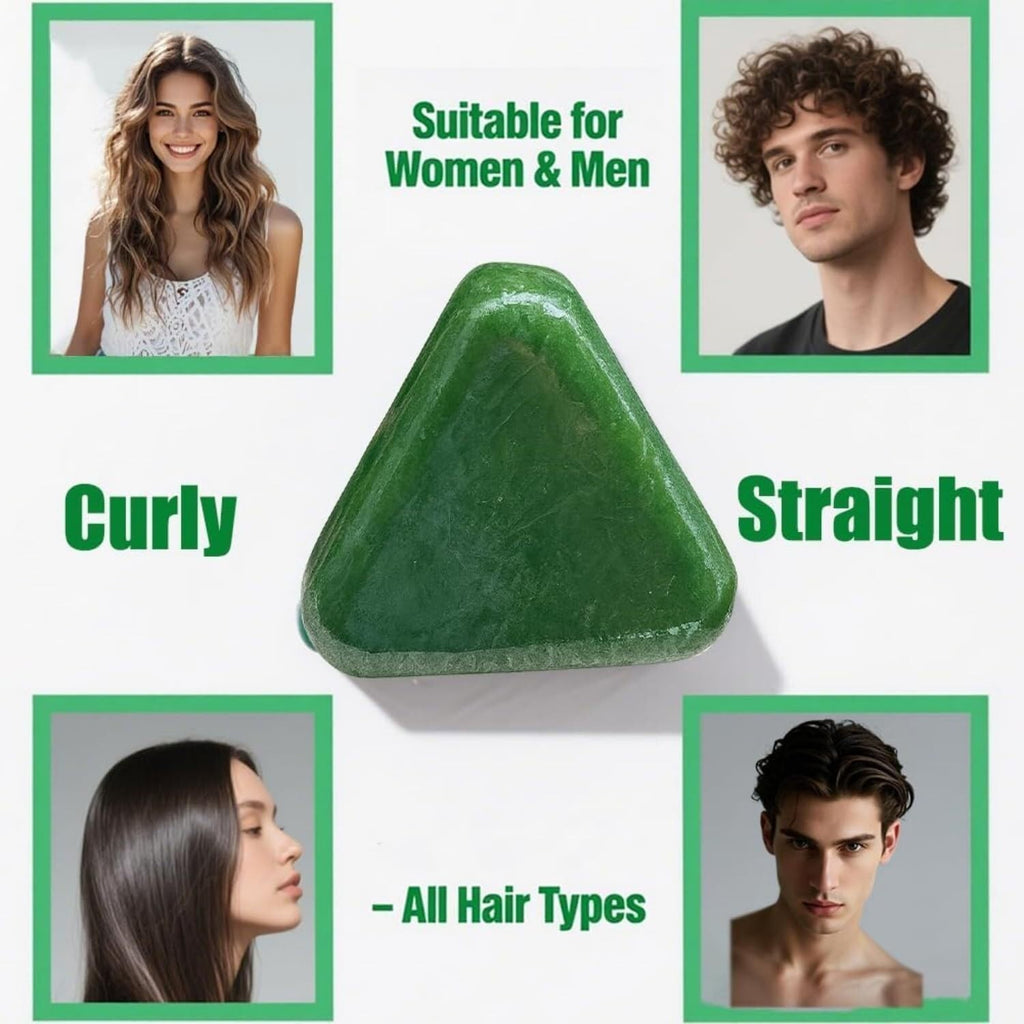 Herbal Green Shampoo Bar for Oil Control & Dandruff - 100g
