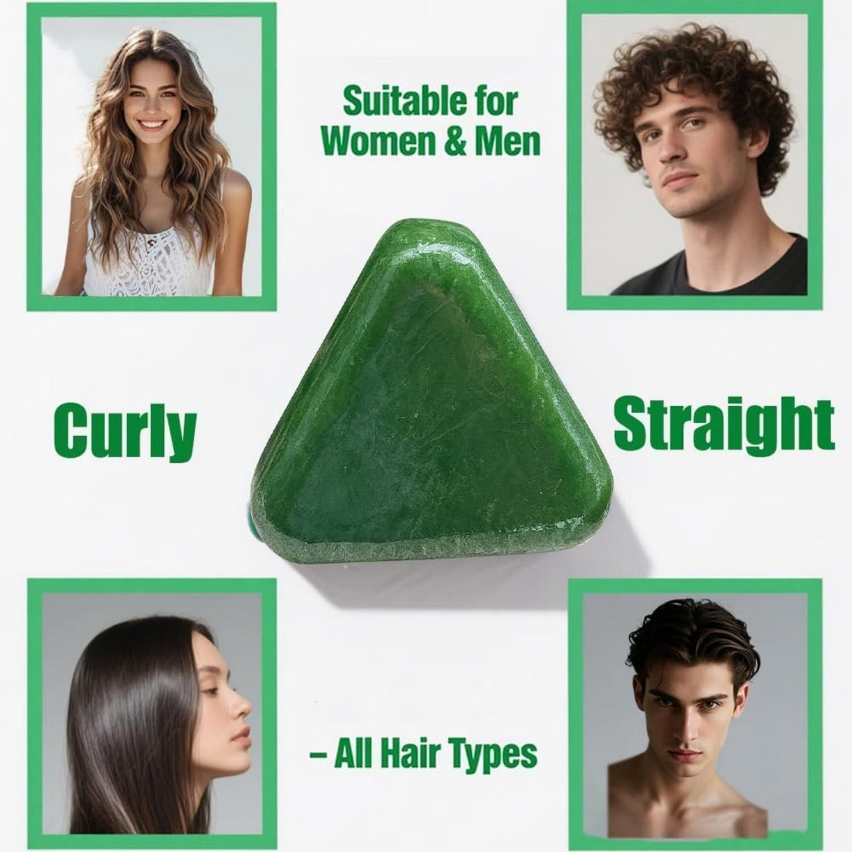 Herbal Green Shampoo Bar for Oil Control & Dandruff - 100g